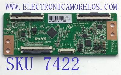 T-CON PARA TV VIZIO / NUMERO DE PARTE CC430LV0D.2K / PD2634B1B-V1.1 / 2102PDBJJ05 / 2103133282 / DISPLAY CC430LV2D VER.01 / MODELO D43F-J04	